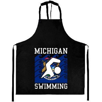 Discover Michigan Flag Swimming Team Swim Swimmer US State Aprons