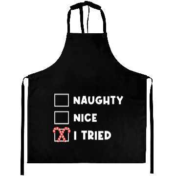 Discover Candy Cane Naughty, Nice, I Tried Checklist Aprons