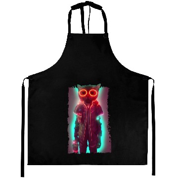 Discover Futuristic Cyberpunk Cat Aprons