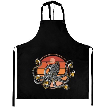Discover Beer Drinking Octopus Men Beer Lover Aprons