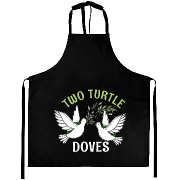 Discover Two Turtle Dove Christmas Cute Birds Awesome Aprons