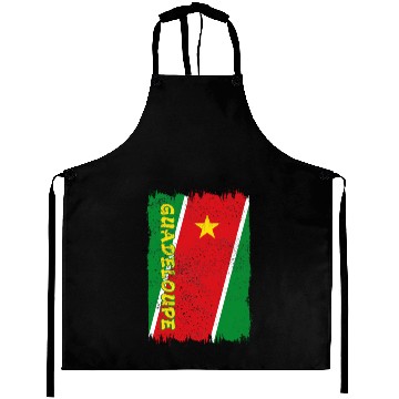 Discover Guadeloupe vintage flag Aprons