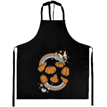 Discover Halloween Theme Cute Pumpkins Rainbow Coffee Aprons