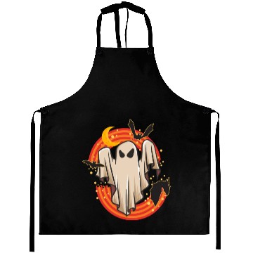 Discover Halloween Theme Cute Ghost Bat Rainbow Coffee Aprons