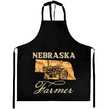Discover Nebraska Farmer Tractor Lover State Map Farming Lo Aprons
