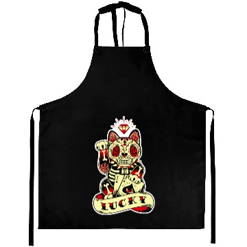 Discover lucky cat Skull Candy Aprons