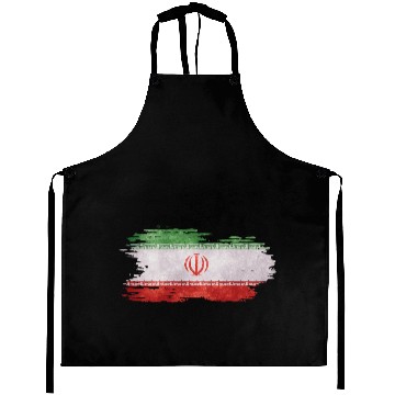 Discover Iran - national flag, brush effect Aprons