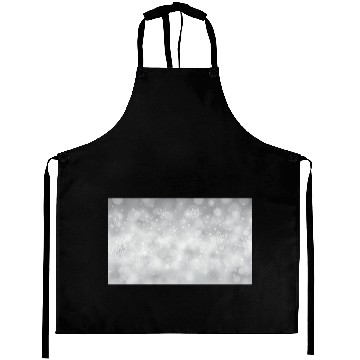 Discover Grey Bokeh Christmas Snowflakes Aprons