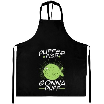 Discover Funny Blowfish Lover Balloonfish Puffer Fish Aprons