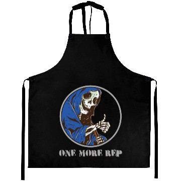 Discover Grim Reaper Weightlifting Gym Workout Humor Aprons