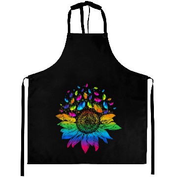 Discover Butterfly Colorful Sunflower LGBT Pride Aprons