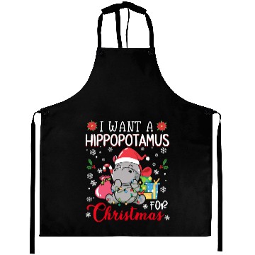 Discover I Want A Hippopotamus For Christmas Xmas Hippo Paj Aprons