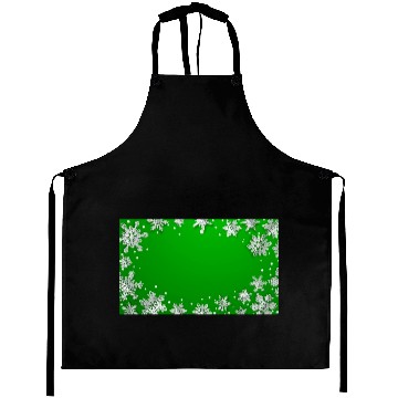 Discover Winter Snowflakes Green White Aprons