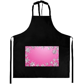 Discover Winter Snowflakes Pink White Aprons