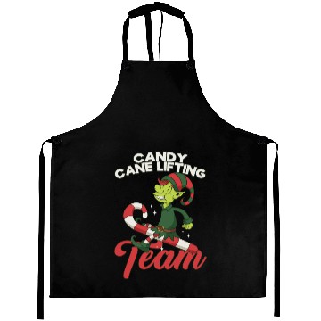 Discover Candy Cane Candy Cane Lifting Team Elf Aprons