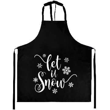 Discover Simple Let it Snow Christmas Calligraphy Aprons