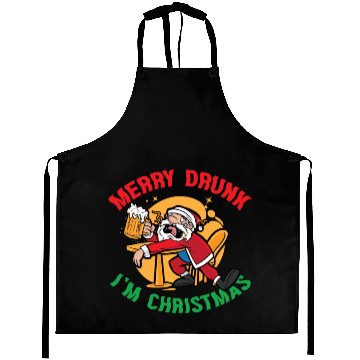 Discover Christmas Beer Merry Drunk I'm Christmas Aprons