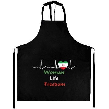 Discover Iran - heartbeat, heart line, woman, life, freedom Aprons