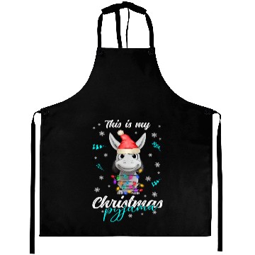 Discover Winter Christmas Pyjama Donkey Aprons