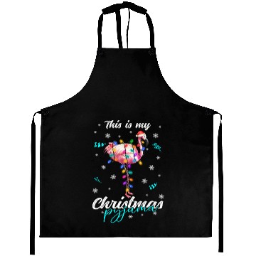 Discover Winter Christmas Pyjama Flamingo Aprons