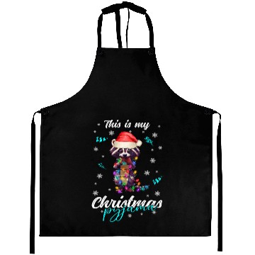 Discover Winter Christmas Pyjama Raccoon Aprons