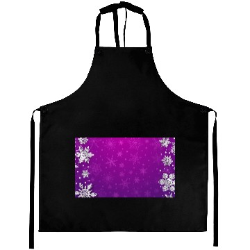 Discover Winter Snowflakes Purple Pattern Aprons