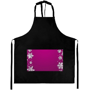 Discover Elegant Snowflakes Pink Aprons