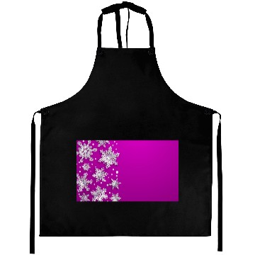 Discover Elegant Christmas Snowflakes Pink Aprons
