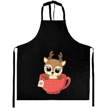 Discover Girls Baby reindeer in cup Christmas kid gifts Aprons