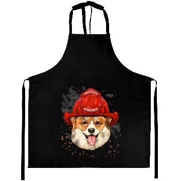 Discover Corgi Firefighter Corgi Dog Lover Aprons