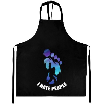 Discover Bigfoot I Hate People Funny Big Foot Sasquatch Aprons