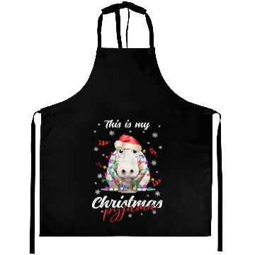 Discover Winter Christmas Pyjama Hippopotamus Aprons