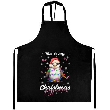 Discover Winter Christmas Pyjama Penguin Aprons