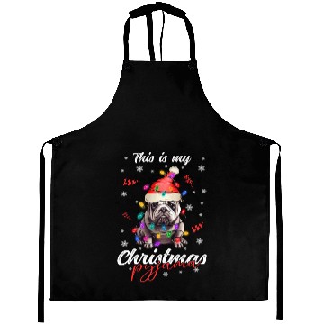 Discover Winter Christmas Pyjama Bulldog Aprons
