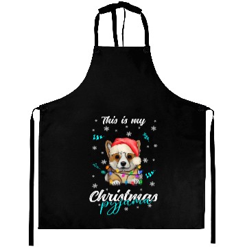 Discover Winter Christmas Pyjama Corgi Aprons