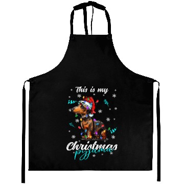 Discover Winter Christmas Pyjama Dachshund Aprons