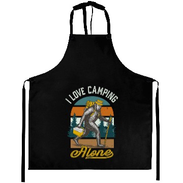 Discover I Love Camping Solo Bigfoot Sasquatch Aprons