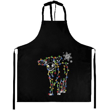 Discover Cow Christmas Light Tree Cow Xmas Snow Lover Aprons