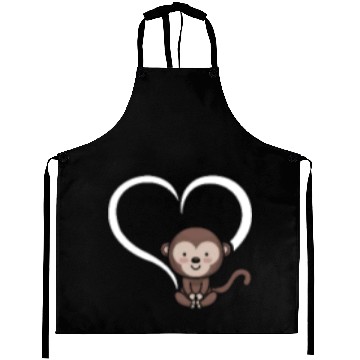 Discover Cute Monkey Baby Orangutan - Monkey Heart Aprons