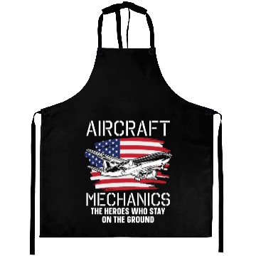 Discover Aircraft Mechanic Us Flag Aprons