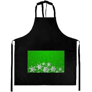 Discover Green Snowflakes Pattern Aprons
