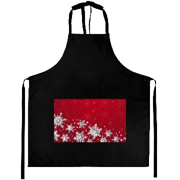 Discover Modern Red Snowflakes Pattern Aprons