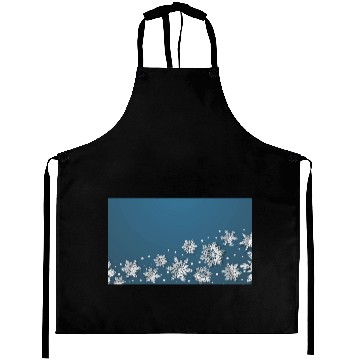 Discover Modern Snowflakes Blue Aprons