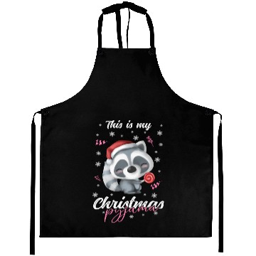 Discover Winter Christmas Pyjama Raccoon Aprons