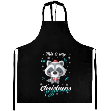 Discover Winter Christmas Pyjama Raccoon Aprons