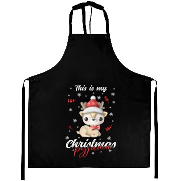 Discover Winter Christmas Pyjama Reindeer Aprons