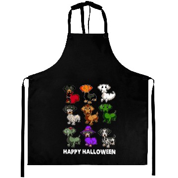 Discover Dachshund Dogs Halloween Happy Halloween Aprons