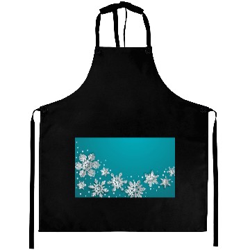 Discover Christmas Snowflakes Teal Winter Aprons