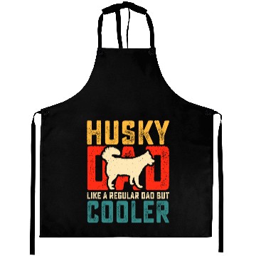 Discover Cute Siberian Husky Dad Father's Day Aprons
