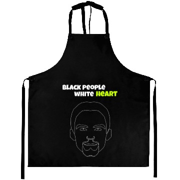 Discover black people white heart Aprons